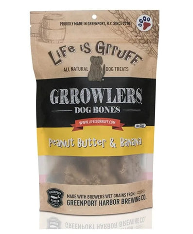 Grrowler's Dog Bones Peanut Butter and Banana 8 oz.