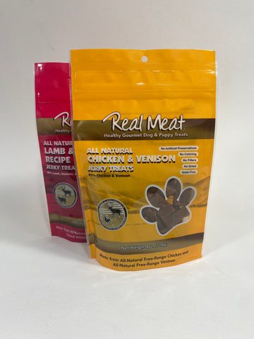 Real Meat Chicken and Venison Dog Treats 4 oz.