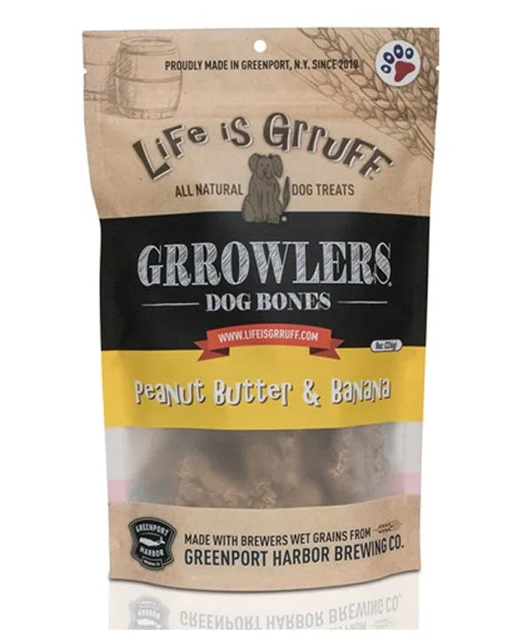 Rustler Dogbones Grrowler's Dog Bones Peanut Butter and Banana 8 oz. – ViandPet